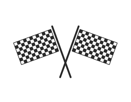 Crossed checkered flags representing racing finish line vector