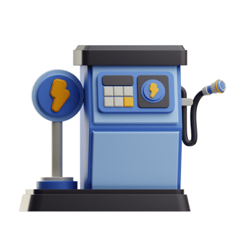 Charging Stations Technology electric car illustration 3D png