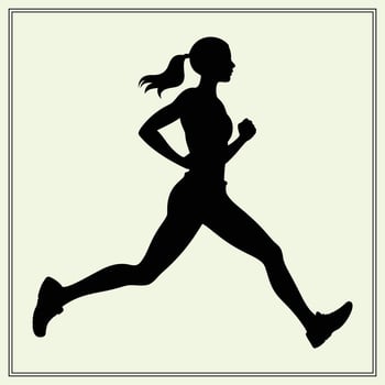 Silhouette of Running, Jogger vector