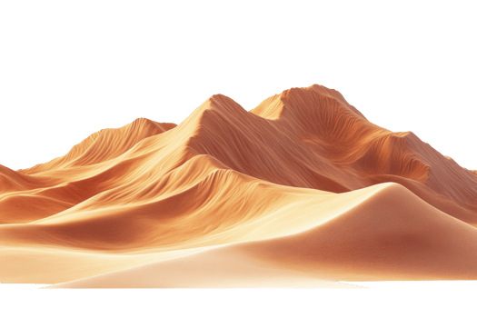 Scenic view of desert sand dunes under bright sunlight png