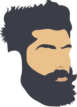 Beard illustration with isolated background vector