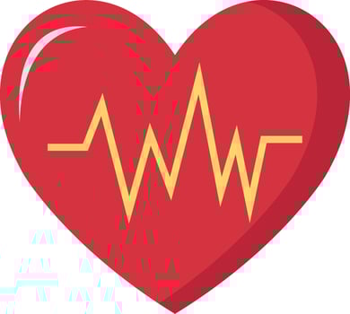 Electrocardiogram illustration with isolated background Basic RGB vector