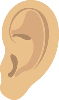 Ear illustration with isolated background vector