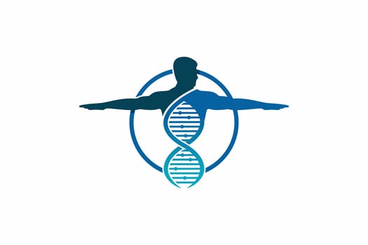 Human body dna genetic logo design illustration vector