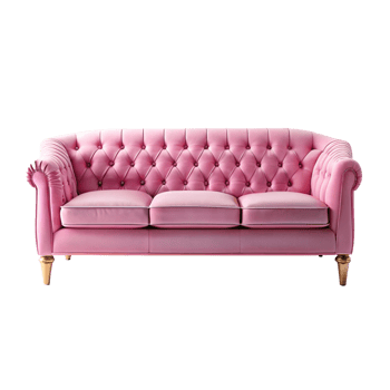 beautiful pink sofa is isolated on transparent background png