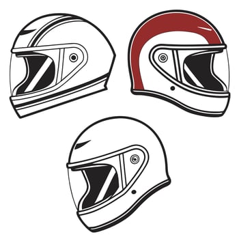 Motorbike Safety Helmet Icons Symbols vector