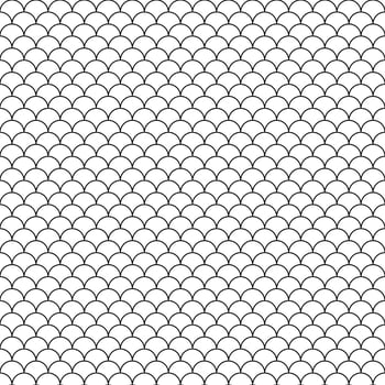 Black line fish scales seamless pattern for background vector