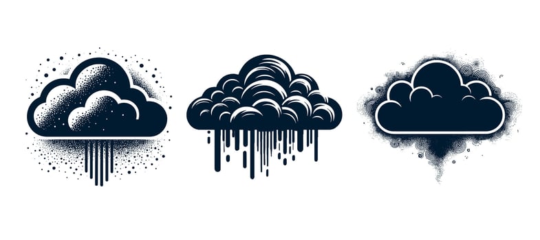 Set of rain clouds illustration vector