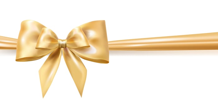 Realistic shiny gold bow tied on a smooth horizontal ribbon. Perfect for luxury, gift wrapping, invitations, holiday decorations,creative banner,web, greeting cards,festive designs. illustration vector