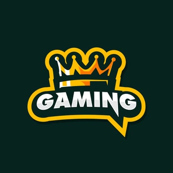 gaming logo with crown vector