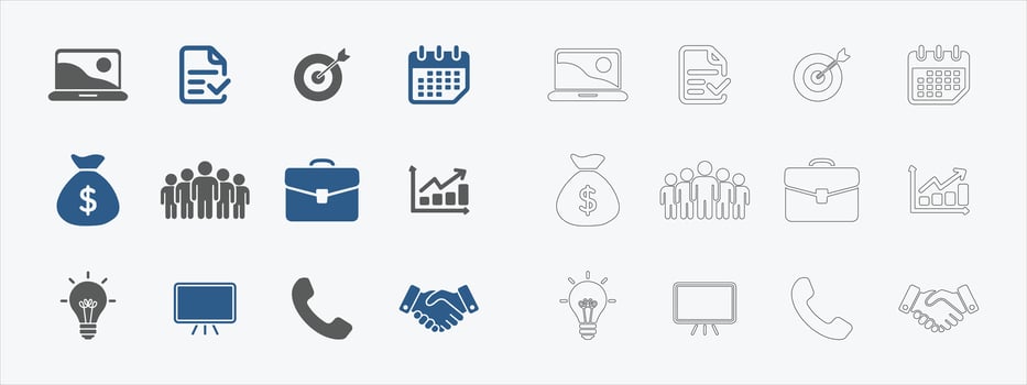 Business Icons Elegant and Versatile for Digital Platforms vector