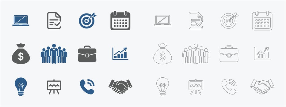 Business Icons Modern and Impactful for Presentations and Branding vector