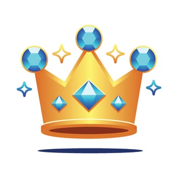 Gold Princess Crown With Ice Blue Jewels vector
