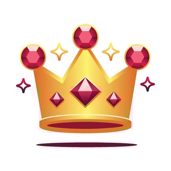Gold Princess Crown With Ruby Red Jewels vector