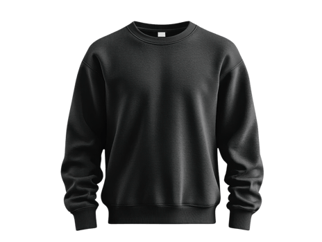 Black sweatshirt design with classic fit and long sleeves, perfect for casual wear png