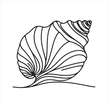 single one line seashell silhouette vector