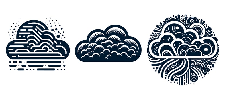 Set of clouds illustration. vector