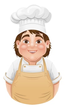 chef man preparing dishes and food in the kitchen illustration vector