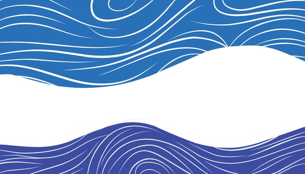 A blue and white background with waves vector