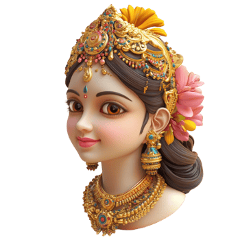 Beautiful Indian Woman with Traditional Jewelry and Hairstyle png