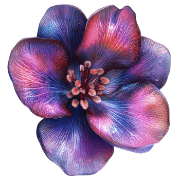 Vibrant Fantasy Flower with Blue and Pink Petals png