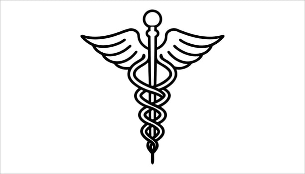 Caduceus Medical Symbol with Wings - Healthcare and Medicine Icon vector