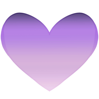 Cute sweet cartoon pink and purple metallic gradient heart shape isolated -element illustration png