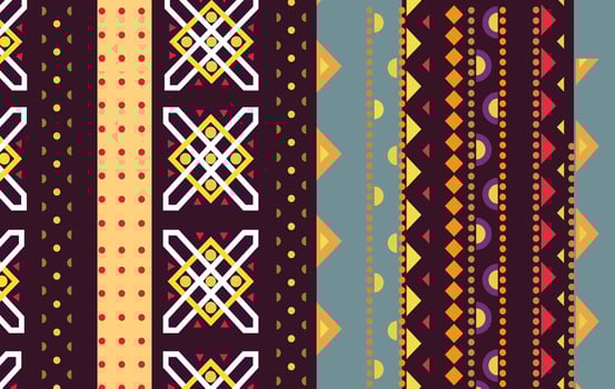 a set of colorful tribal patterns vector
