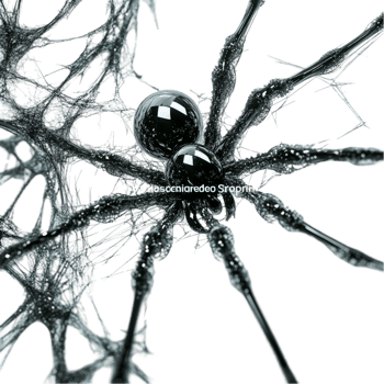 Black and White Tarantula on Web png