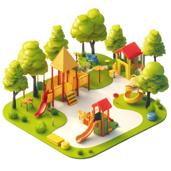 3D Isometric City Park png