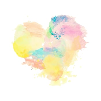 Watercolor background in the form of a heart. Print, festive background, wallpaper vector