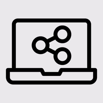 Laptop Share Icon vector