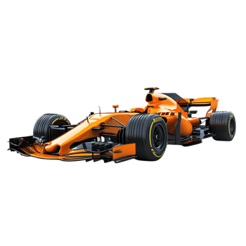 Orange Formula Race Car Angled View png