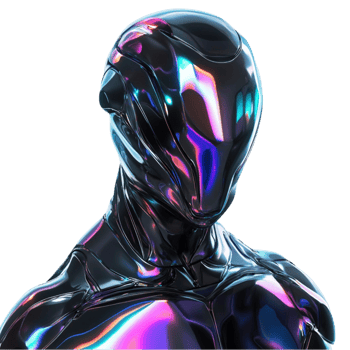 Futuristic Cyberpunk Robot with Glowing Effects png