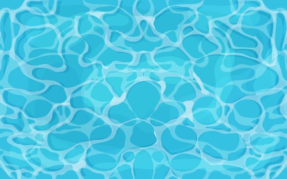 Water ripple surface pool or ocean water with glares sunlight reflections, game texture top view. Beach sea clean and deep water. vector