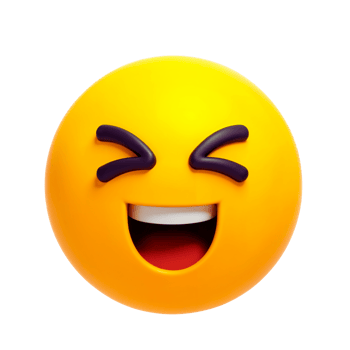 Joyful smiling emoji expressing happiness and joy png