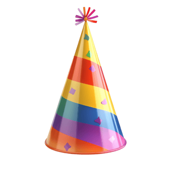 Classic Birthday Party Hat with Pom-Pom png