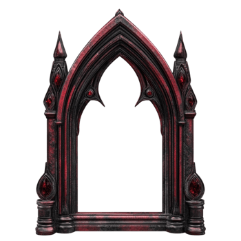 Elegant Red Archway With Classic Architectural Design Isolated On A Transparent Background png