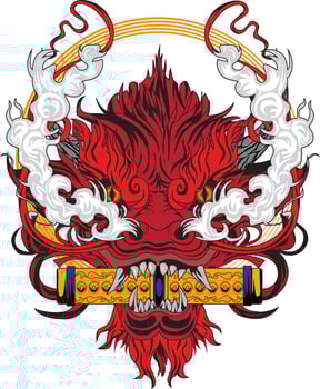 Dragon Face with Smoky Eyes vector