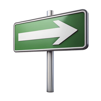 animated style arrow direction sign is isolated on transparent background png