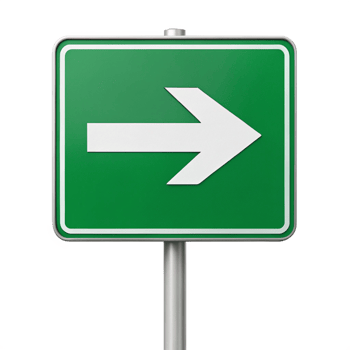 Compact arrow direction sign with simple iconography is isolated on transparent background png