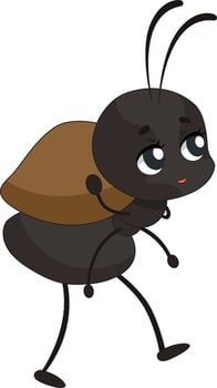 Ant Carrying A Clay Cartoon vector