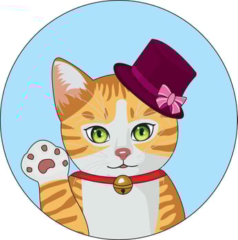 Cute Miss Cat Logo Type Illustration vector