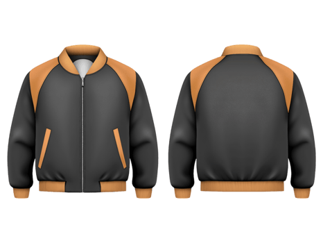 A detailed front and back view of a jacket png
