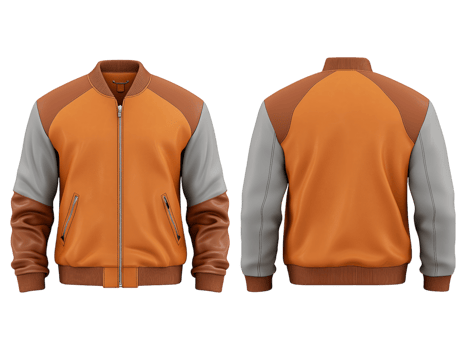 The orange jacket shows the front and back of the bomber png