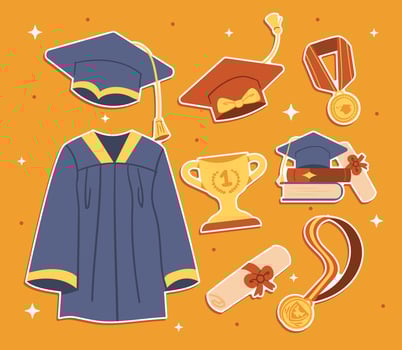 Graduation Celebration Design Elements vector