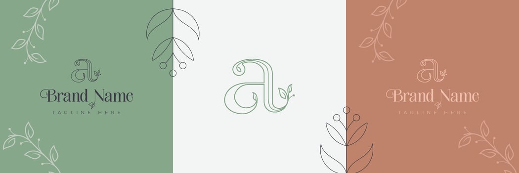 letter a logo design. minimal style with rose - symbols for cosmetics, neutral, beauty and handmade products, letter a logo design vector
