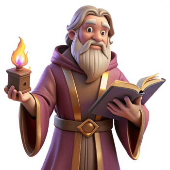 serene rustic A wise old wizard casting a spell in a dusty library, Renaissance painting style, warm lighting original png