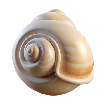stunning abstract A spiral shell resting on smooth, white sand, illuminated by soft, ambient light, photorealistic style genuine png