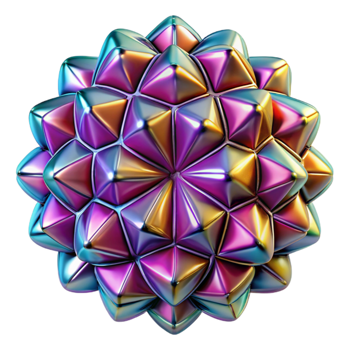 stunning classic A kaleidoscopic pattern of tessellated shapes, with vibrant, saturated colors and a glossy, reflective surface 4K png